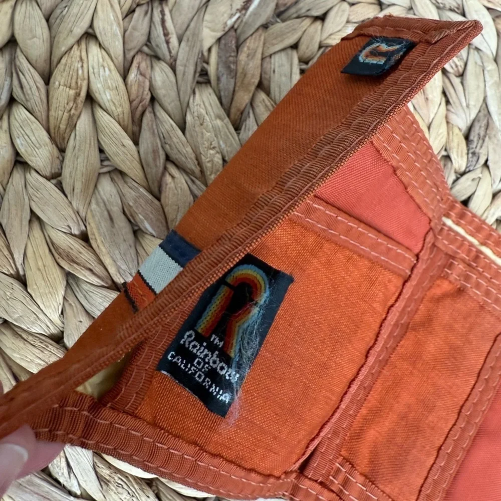 VTG Wallet Rainbow Canvas Vintage Bi-fold Nylon Retro 80s Oceanside Ca. USA